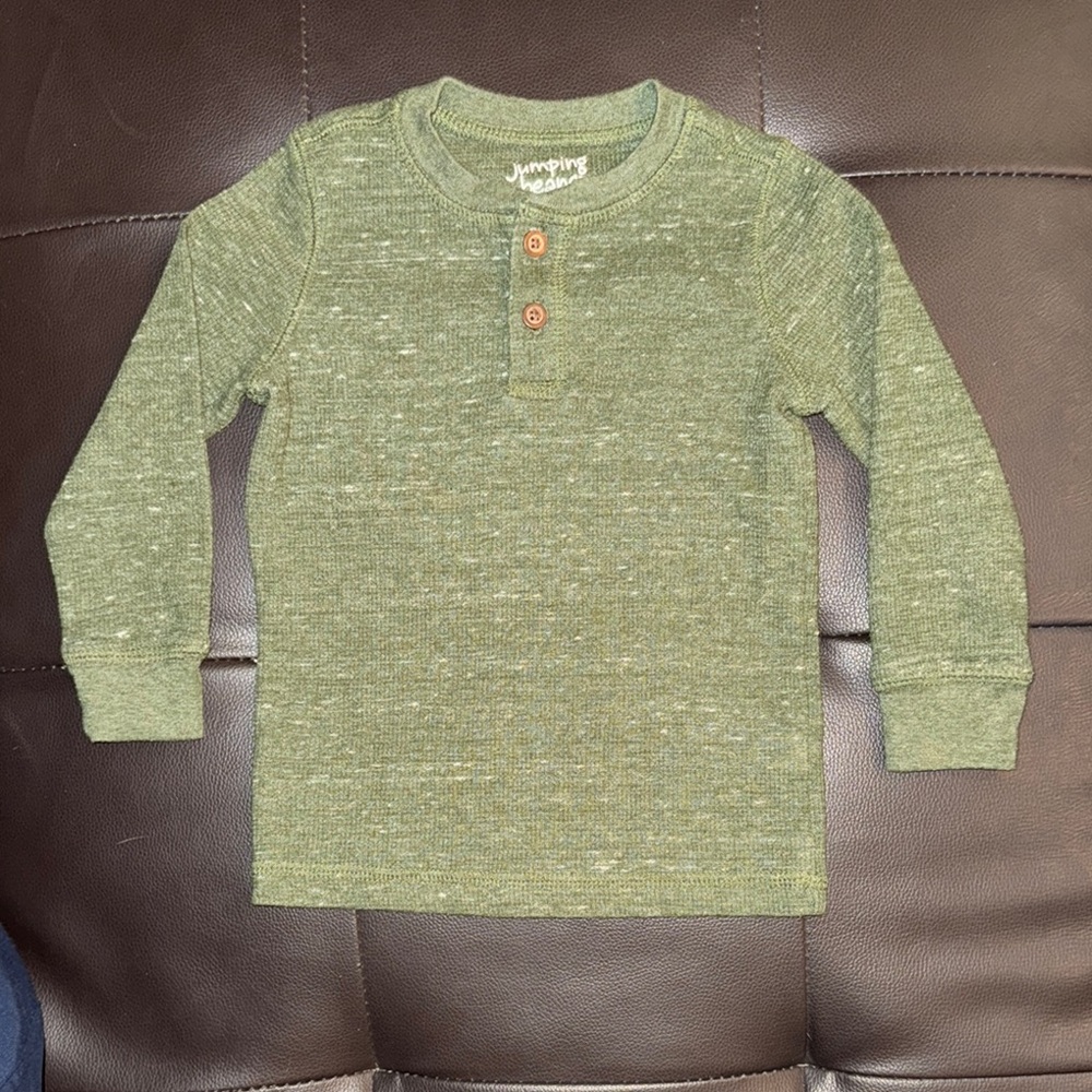 Green Long Sleeve Kids Shirt